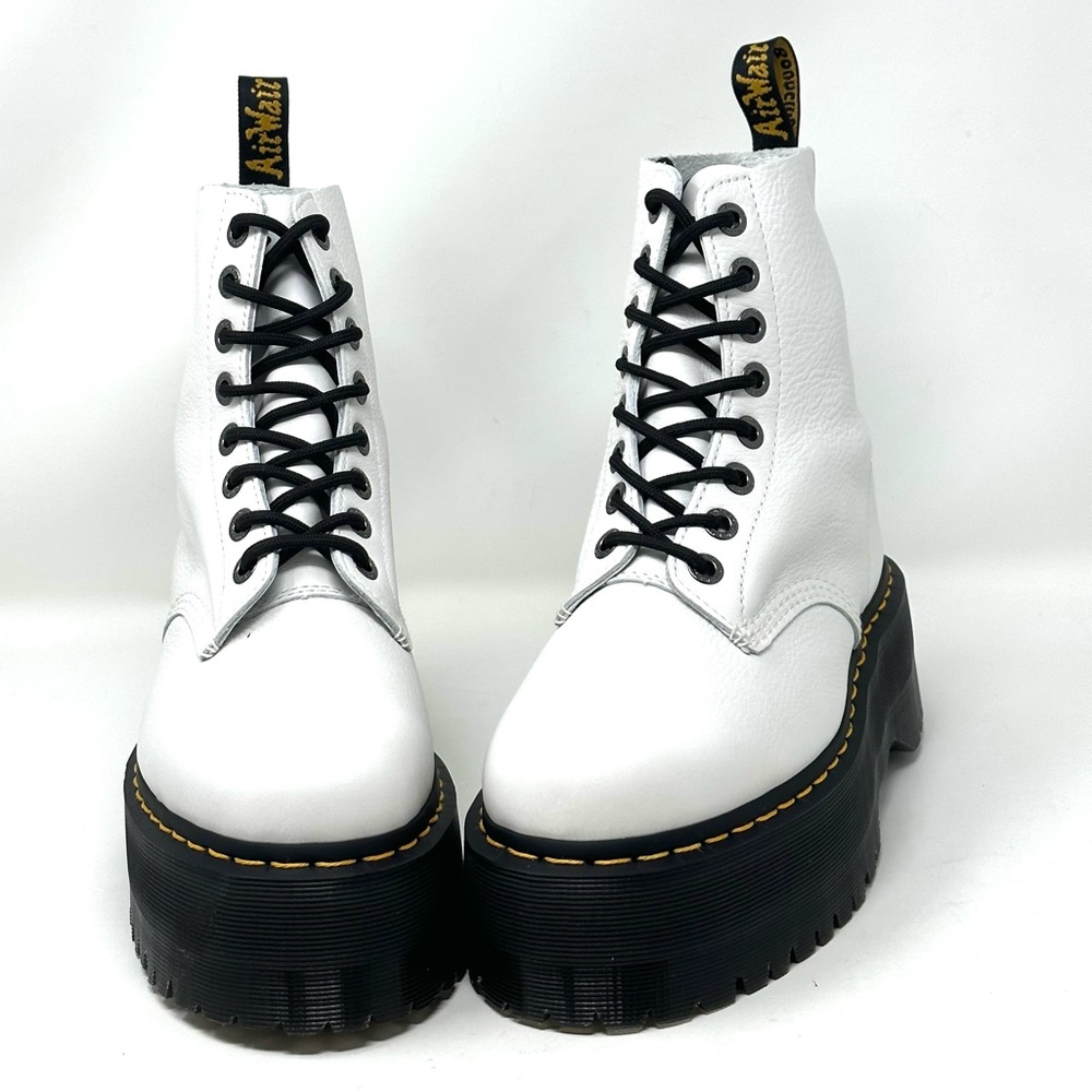 Dr. Martens 1460 Pascal Max Optical White Pisa Leather Boots.